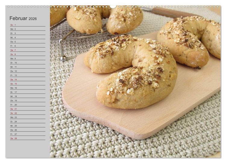 Produktbild: Frisch gebackene Brote und Br&ouml;tchen (hochwertiger Premium Wandkalender 2026 DIN A2 quer), Kunstdruck in Hochglanz