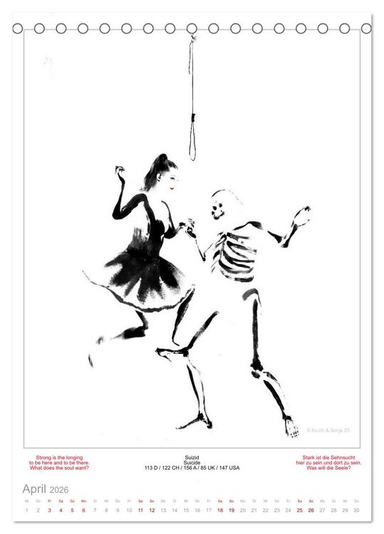 Produktbild: TOTENTANZ HERRENWAHL Haiku Zenga Photo DANCE OF DEATH MEN'S CHOICE (Tischkalender 2026 DIN A5 hoch), CALVENDO Monatskalender