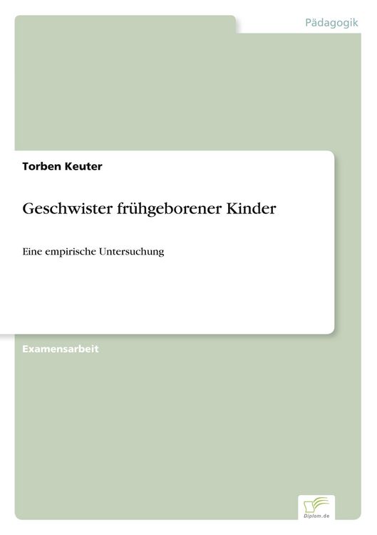 Produktbild: Geschwister fr&uuml;hgeborener Kinder