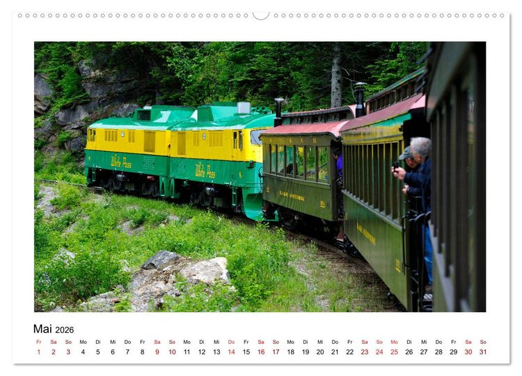 Produktbild: Destination SKAGWAY - Eine legend&auml;re Eisenbahnfahrt in Alaska (Wandkalender 2026 DIN A2 quer), CALVENDO Monatskalender