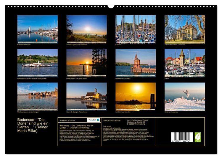 Produktbild: Bodensee - "Die D&ouml;rfer sind wie ein Garten ..." (Rainer Maria Rilke) (hochwertiger Premium Wandkalender 2026 DIN A2 quer), Kunstdruck in Hochglanz