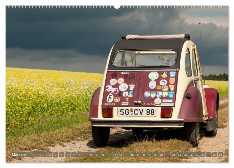 Produktbild: Die Ente ist sicher - Fahrspa&szlig; mit 2 CV Dolly (hochwertiger Premium Wandkalender 2026 DIN A2 quer), Kunstdruck in Hochglanz
