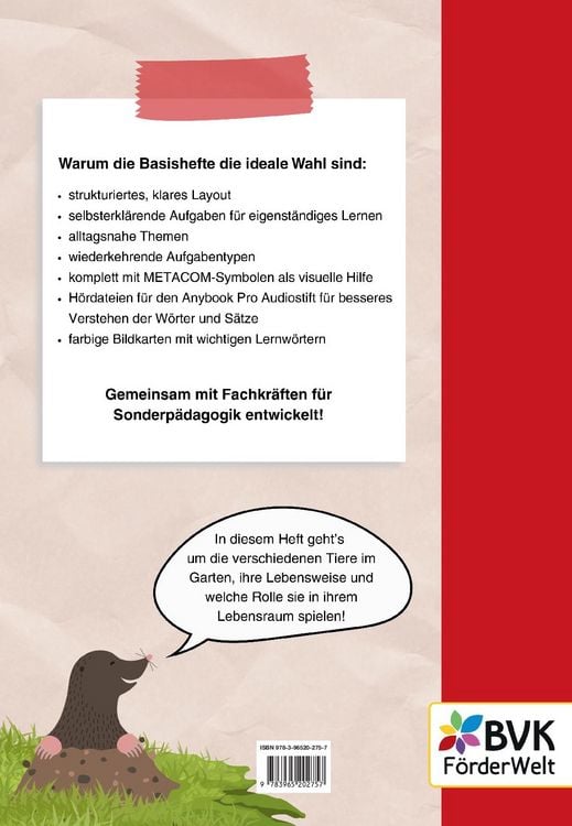 Produktbild: Basisheft Tiere im Garten