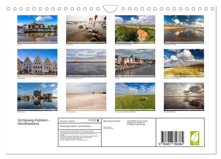 Produktbild: Schleswig-Holstein - Nordfriesland (Wandkalender 2026 DIN A4 quer), CALVENDO Monatskalender
