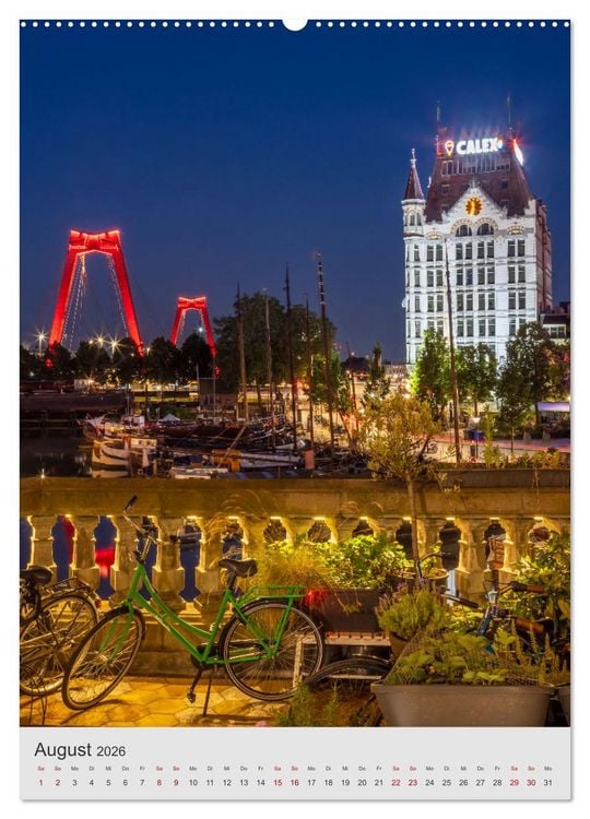 Produktbild: ROTTERDAM Impressionen bei Tag und Nacht (Wandkalender 2026 DIN A2 hoch), CALVENDO Monatskalender