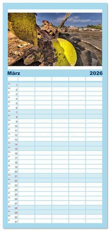 Produktbild: Familienplaner 2026 - Wracks der Vergangenheit &ndash; Gestrandete Zeugen der Zeit mit 5 Spalten (Wandkalender, 21 x 45 cm) CALVENDO