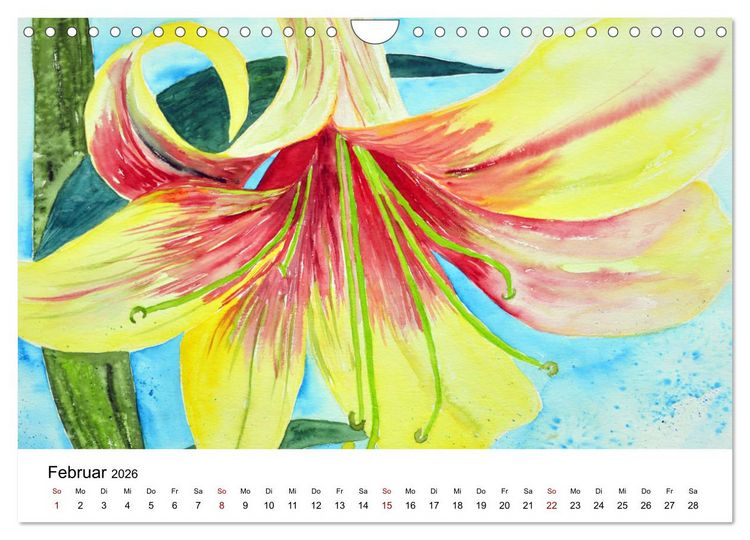 Produktbild: Blumen-Aquarelle (Wandkalender 2026 DIN A4 quer), CALVENDO Monatskalender