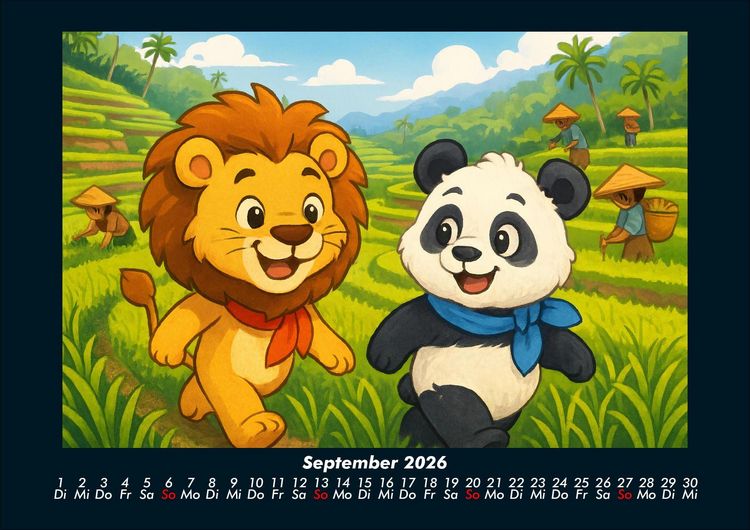 Produktbild: Buschi und Pippin - Abenteuer in Asien 2026 Fotokalender DIN A4