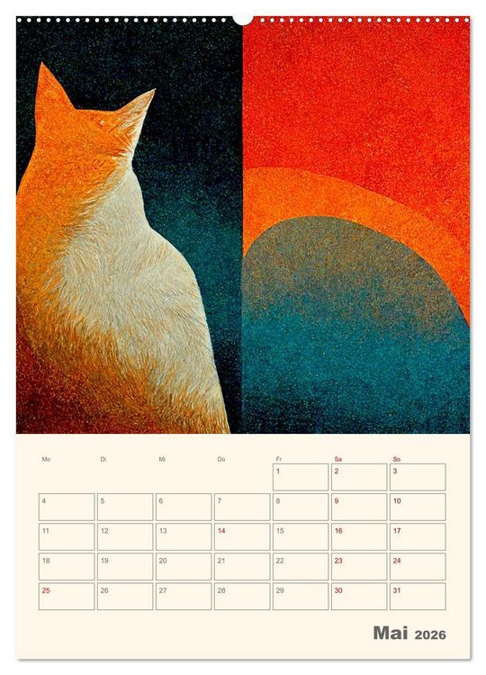 Produktbild: Die 7 Leben einer Katze (hochwertiger Premium Wandkalender 2026 DIN A2 hoch), Kunstdruck in Hochglanz