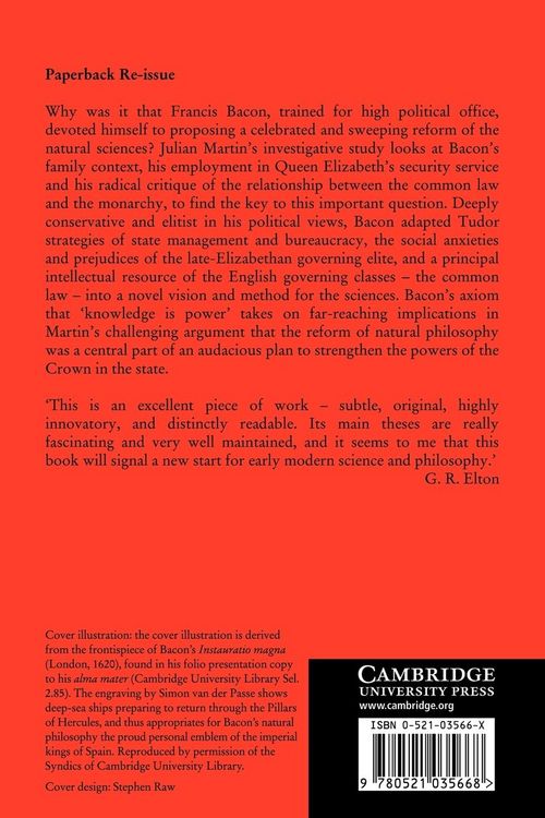 Produktbild: Francis Bacon, the State and the Reform of Natural Philosophy