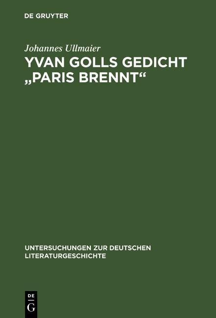 Produktbild: Yvan Golls Gedicht "Paris brennt"