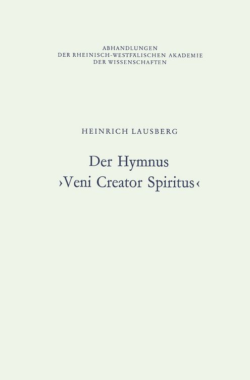 Produktbild: Der Hymnus &rsaquo;Veni Creator Spiritus&lsaquo;