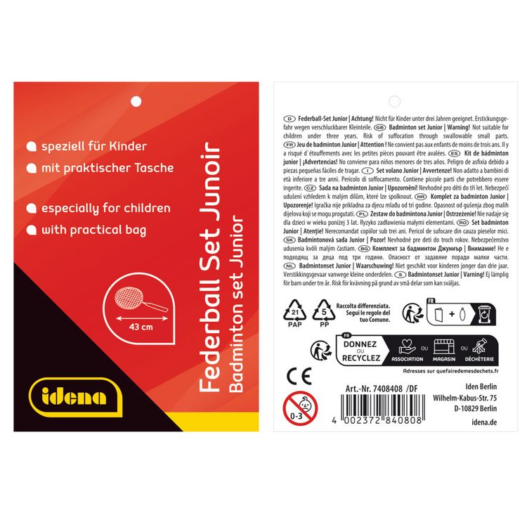 Produktbild: Idena Federball Set Junior 43cm