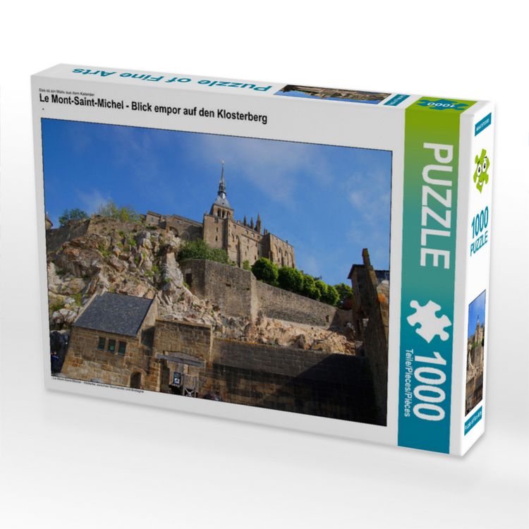 Produktbild: CALVENDO Puzzle Le Mont-Saint-Michel - Blick empor auf den Klosterberg | 1000 Teile Lege-Gr&ouml;&szlig;e 64x48cm Foto-Puzzle f&uuml;r gl&uuml;ckliche Stunden