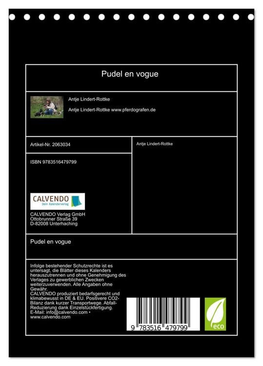 Produktbild: Pudel en vogue (Tischkalender 2026 DIN A5 hoch), CALVENDO Monatskalender