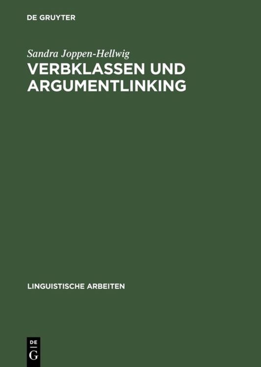 Produktbild: Verbklassen und Argumentlinking