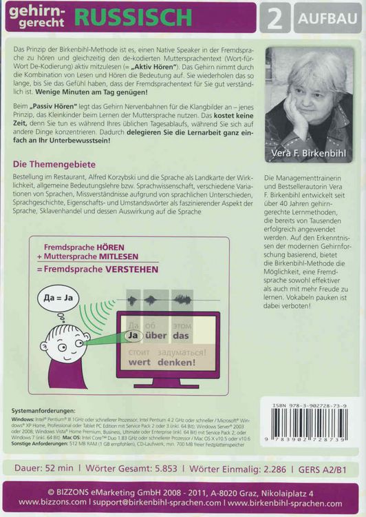 Produktbild: Birkenbihl Sprachen - Russisch gehirn-gerecht - 2 Aufbau (PC+Mac+mp3)