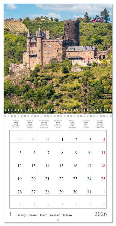 Produktbild: Castles and Palaces in the Middle Rhine Valley (Wall Calendar 2026 12 &times; 12 Inch) CALVENDO 12 Month Wall Calendar