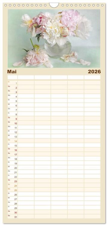 Produktbild: Familienplaner 2026 - Kleine Bl&uuml;tenwunder mit 5 Spalten (Wandkalender, 21 x 45 cm) CALVENDO