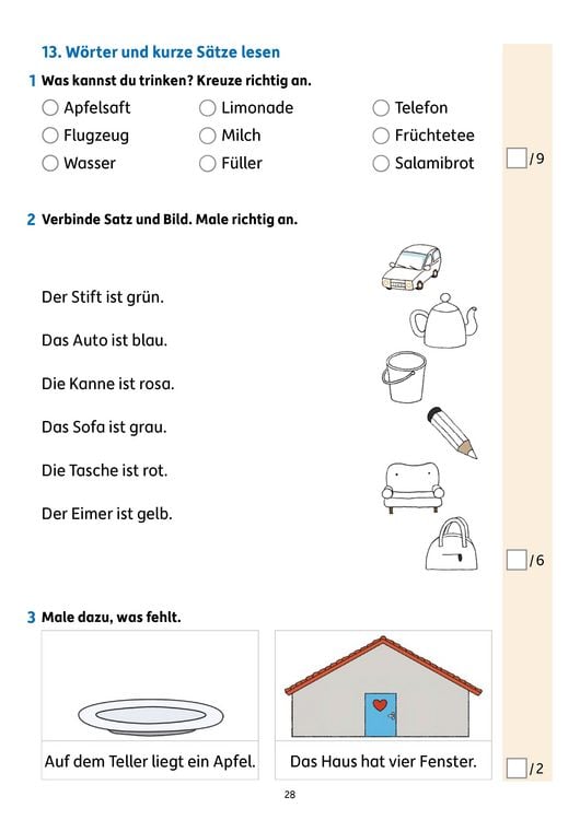 Produktbild: &Uuml;bungsheft mit Tests in Deutsch 1. Klasse