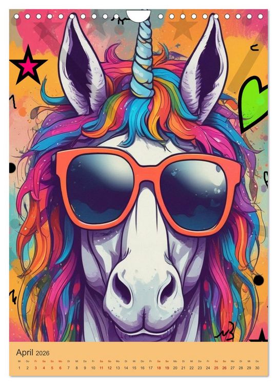 Produktbild: Coole Tiere der Pop Art (Wandkalender 2026 DIN A4 hoch), CALVENDO Monatskalender