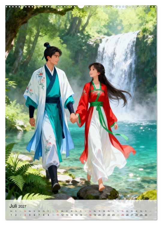 Produktbild: Hanfu und Herzensbande (hochwertiger Premium Wandkalender 2027 DIN A2 hoch), Kunstdruck in Hochglanz