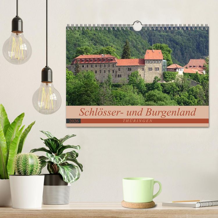 Produktbild: Schl&ouml;sser- und Burgenland Th&uuml;ringen (Wandkalender 2026 DIN A4 quer), CALVENDO Monatskalender