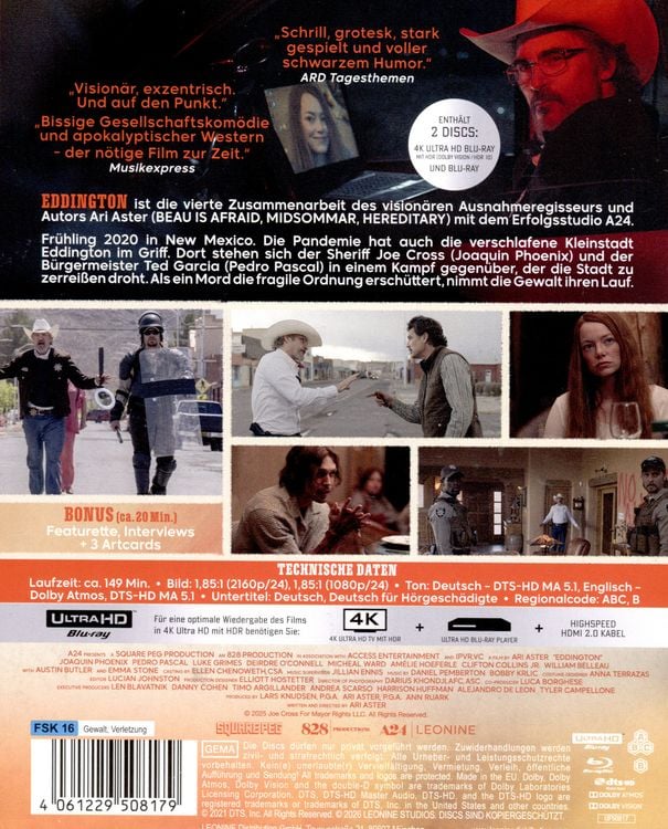Produktbild: Eddington - Collector's Edition (4K Ultra HD+Blu-ray)