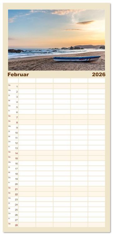 Produktbild: Familienplaner 2026 - Traumk&uuml;sten: Eine Maritime Reise um die Welt mit 5 Spalten (Wandkalender, 21 x 45 cm) CALVENDO