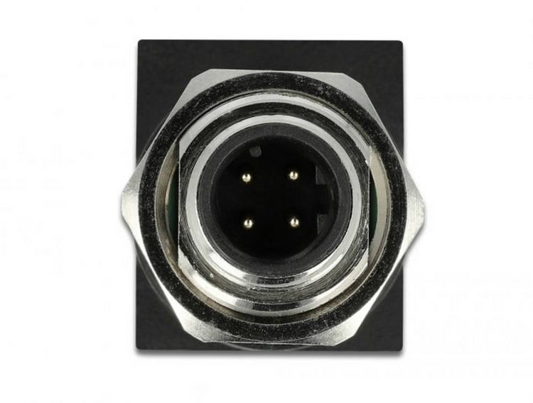 Produktbild: Delock M12 / RJ45 Netzwerk Adapter [1x M12-Stecker - 1x RJ45-Buchse] Schwarz