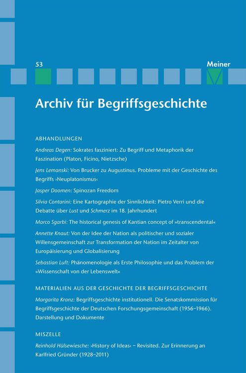 Produktbild: Archiv f&uuml;r Begriffsgeschichte. Band 53