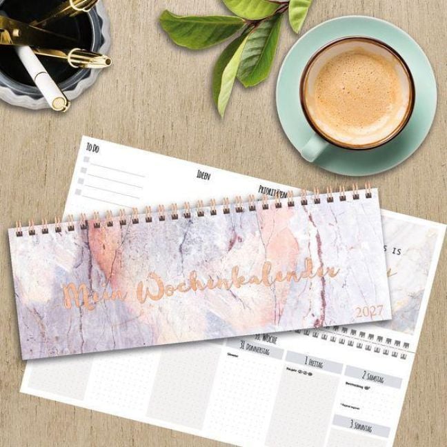 Produktbild: Tischquerkalender Marble 2027