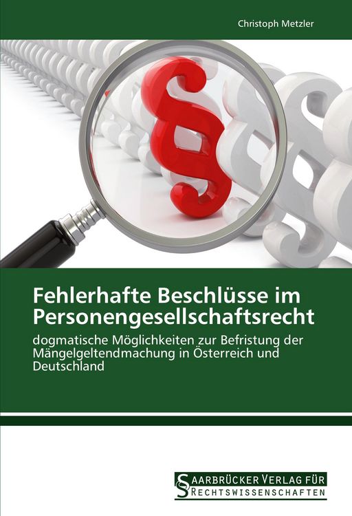 Produktbild: Fehlerhafte Beschl&uuml;sse im Personengesellschaftsrecht