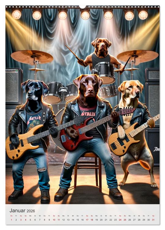 Produktbild: Rockstar Labbi (hochwertiger Premium Wandkalender 2026 DIN A2 hoch), Kunstdruck in Hochglanz