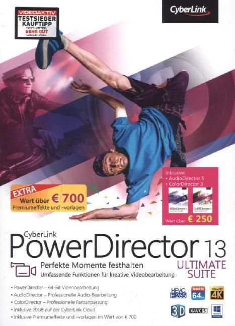 Produktbild: CyberLink PowerDirector 13 Ultimate Suite, 1 DVD-ROM