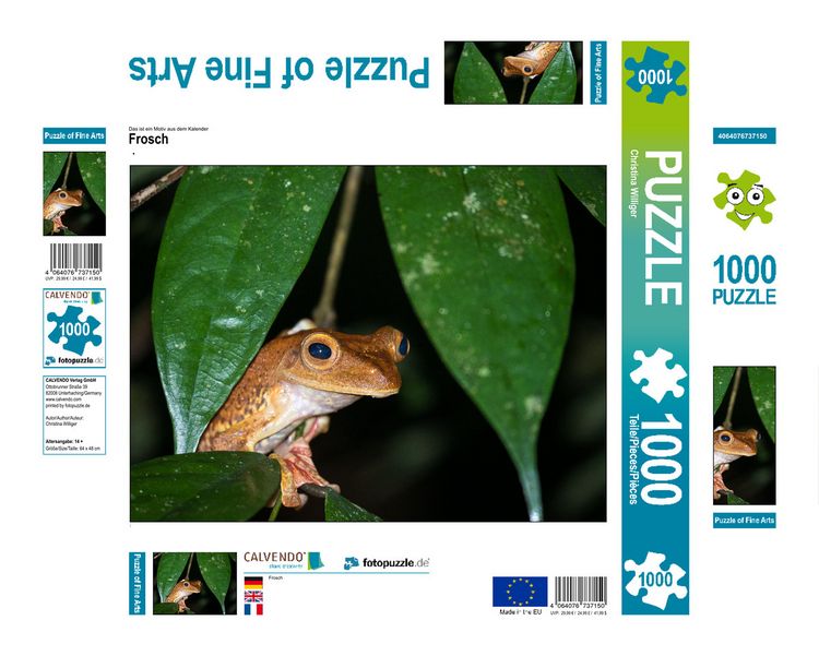 Produktbild: CALVENDO Puzzle Frosch | 1000 Teile Lege-Gr&ouml;&szlig;e 64x48cm Foto-Puzzle f&uuml;r gl&uuml;ckliche Stunden