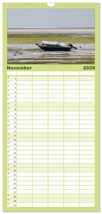 Produktbild: Familienplaner 2026 - Texel, eine Perle Frieslands mit 5 Spalten (Wandkalender, 21 x 45 cm) CALVENDO