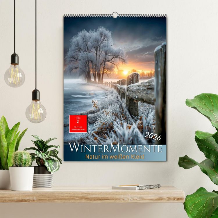 Produktbild: Wintermomente - Natur im wei&szlig;en Kleid (Wandkalender 2026 DIN A2 hoch), CALVENDO Monatskalender