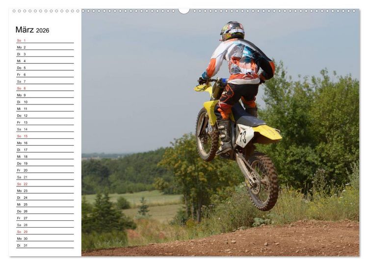 Produktbild: Motocross - Terminplaner (hochwertiger Premium Wandkalender 2026 DIN A2 quer), Kunstdruck in Hochglanz