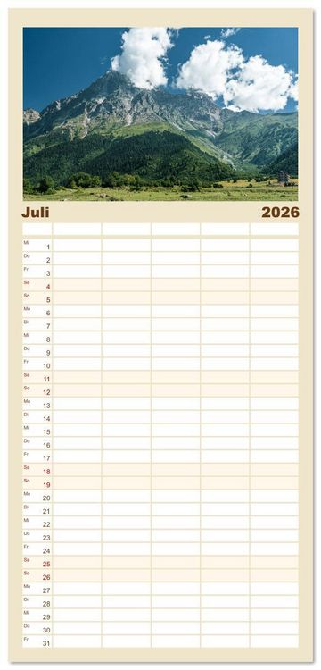 Produktbild: Familienplaner 2026 - Georgien - Neuzeit-Chroniken mit 5 Spalten (Wandkalender, 21 x 45 cm) CALVENDO