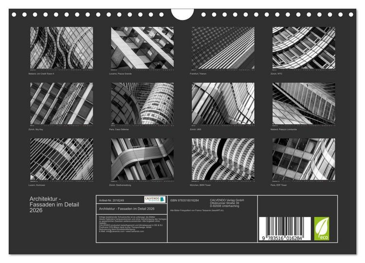 Produktbild: Architektur - Fassaden im Detail 2026 (Wandkalender 2026 DIN A4 quer), CALVENDO Monatskalender