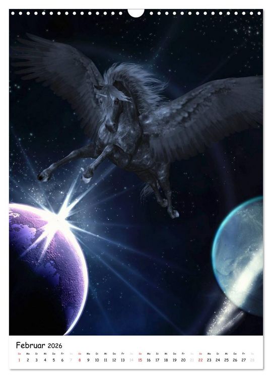 Produktbild: Einhorn und Pegasus (Wandkalender 2026 DIN A3 hoch), CALVENDO Monatskalender