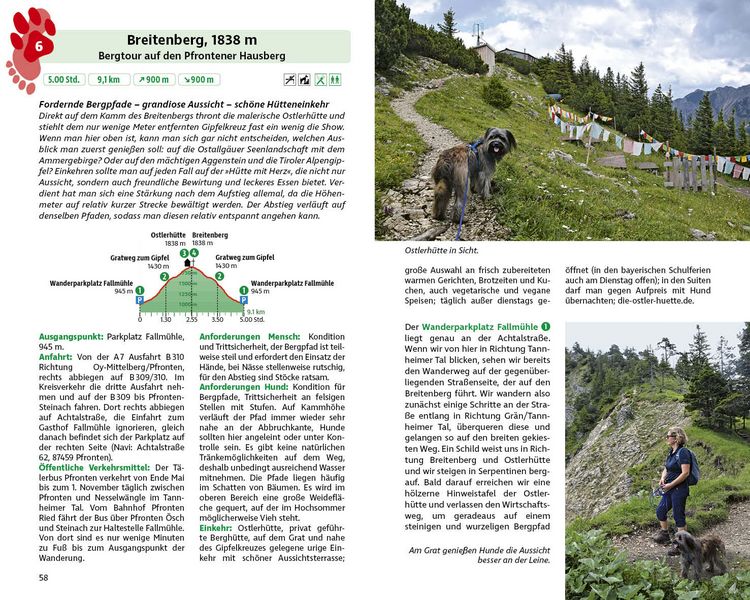 Produktbild: ROTHER Wanderbuch Wandern mit Hund Allg&auml;u. mit Tannheimer Tal und Kleinwalsertal. 40 Vierbeiner-Touren