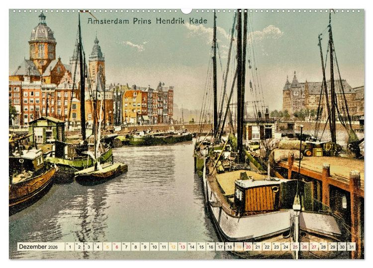 Produktbild: Amsterdam um 1900 (Wandkalender 2026 DIN A2 quer), CALVENDO Monatskalender