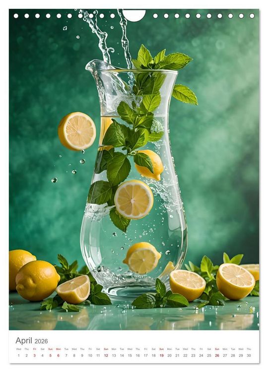 Produktbild: Pure refreshment - Infused water (Wall Calendar 2026 DIN A4 portrait), CALVENDO 12 Month Wall Calendar