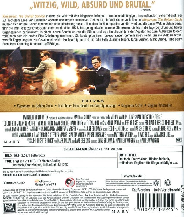 Produktbild: Kingsman - The Golden Circle
