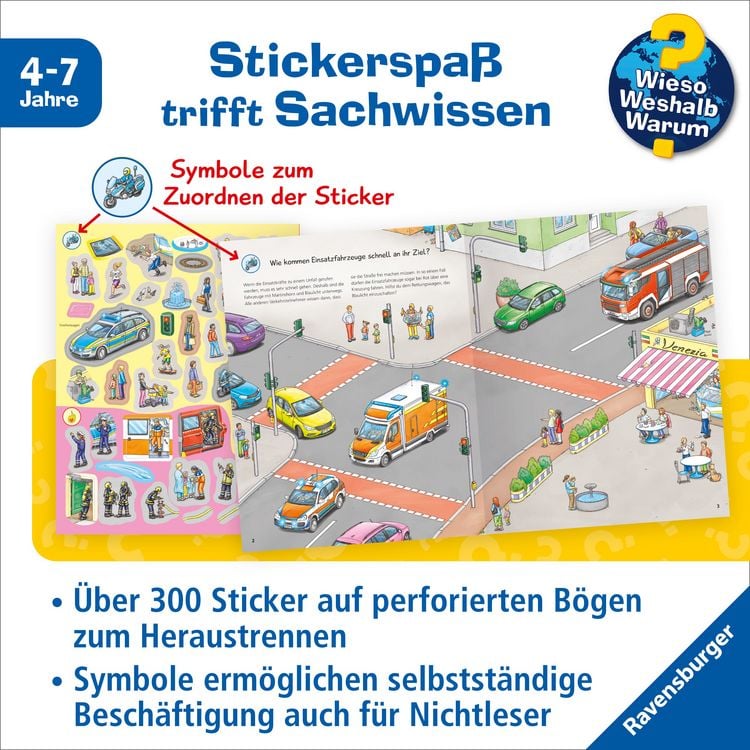 Produktbild: Wieso? Weshalb? Warum? Stickerheft - Einsatzfahrzeuge