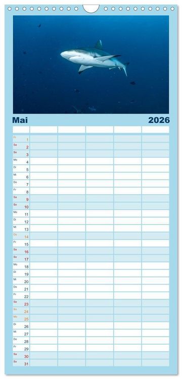 Produktbild: Familienplaner 2026 - Unterwasserwelt Christmas Island mit 5 Spalten (Wandkalender, 21 x 45 cm) CALVENDO