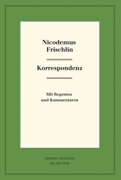 Produktbild: Nicodemus Frischlin: Korrespondenz