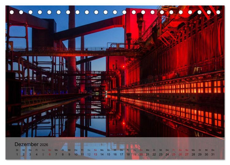 Produktbild: Zeche und Kokerei Zollverein Essen: Industrie-Architektur (Tischkalender 2026 DIN A5 quer), CALVENDO Monatskalender